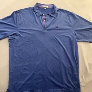 Peter Millar Summer Comfort Polo Men’s XL Blue Performance Golf Shirt